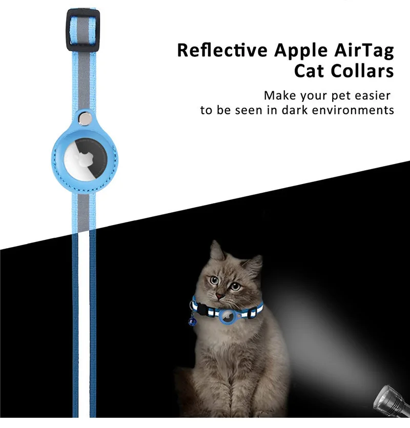 Rarewe In Stock Factory Supply Colorful Nylon Gps Tracker Reflective Small Pet Cat Airtag Dog Collar