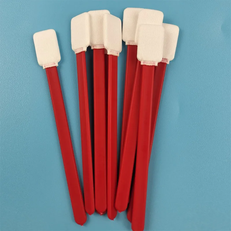714 Lint Free Red Handle Rectangle Cleanroom Microfiber Swab Stick for Car Cleaning