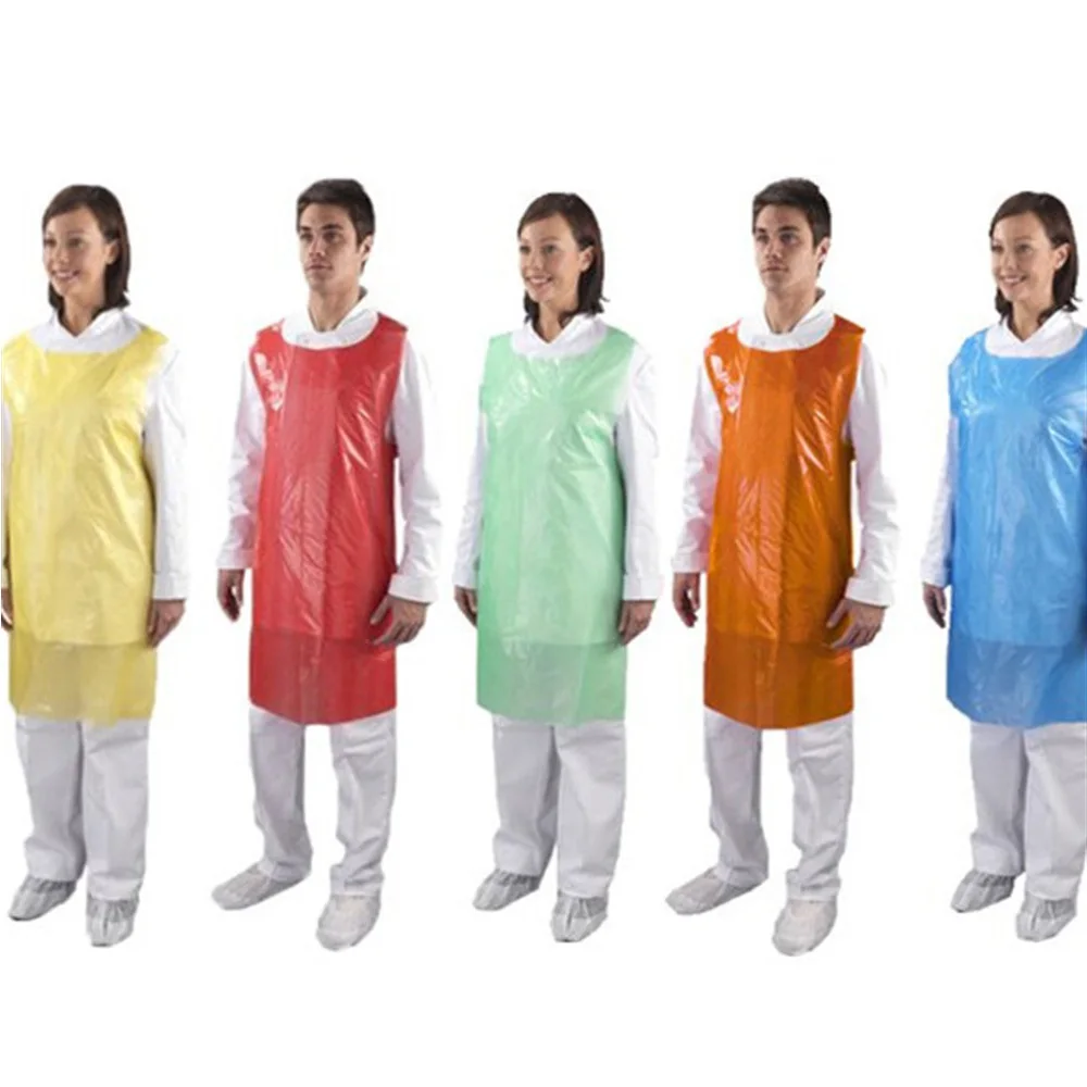 Wholesale Disposable Plastic Aprons PE kitchen Waterproof Medical Apron For Kitchen Hair Salon