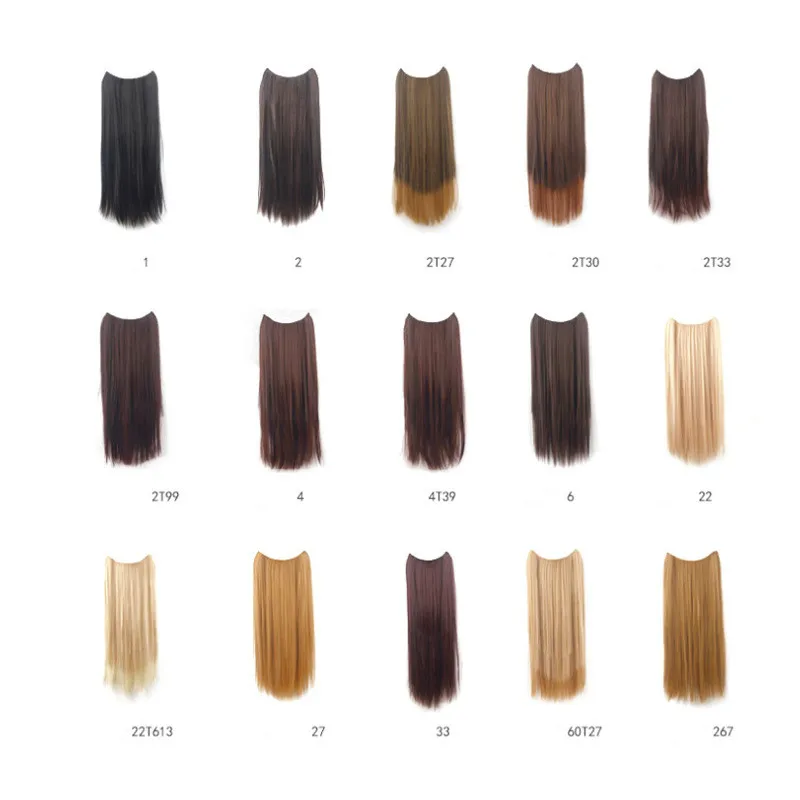 Накладные прямые синтетические волосы, накладные пряди, 24 дюйма, 5 зажимов, 33 цвета, термостойкие