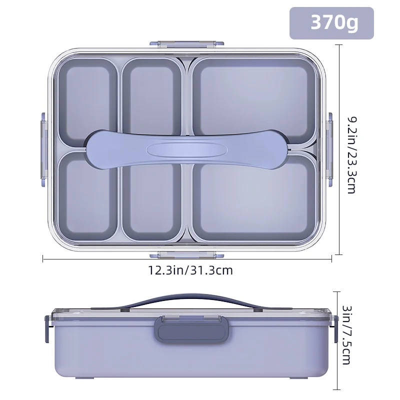 Portable Food Storage Box Snack Box Organizer Divided Serving Tray With Lid And Handle Kitchen Snackle Box Fruits Food Container