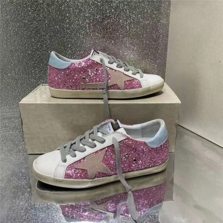 Goldens Superstar Sneakers Italian Craft With Metal Lettering Star Logo Gooses Women Small Dirty Deluxe Brand Shoes Mens Shoes