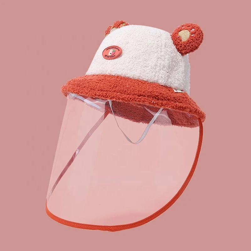 face protective shield fashionable kids hat with clear