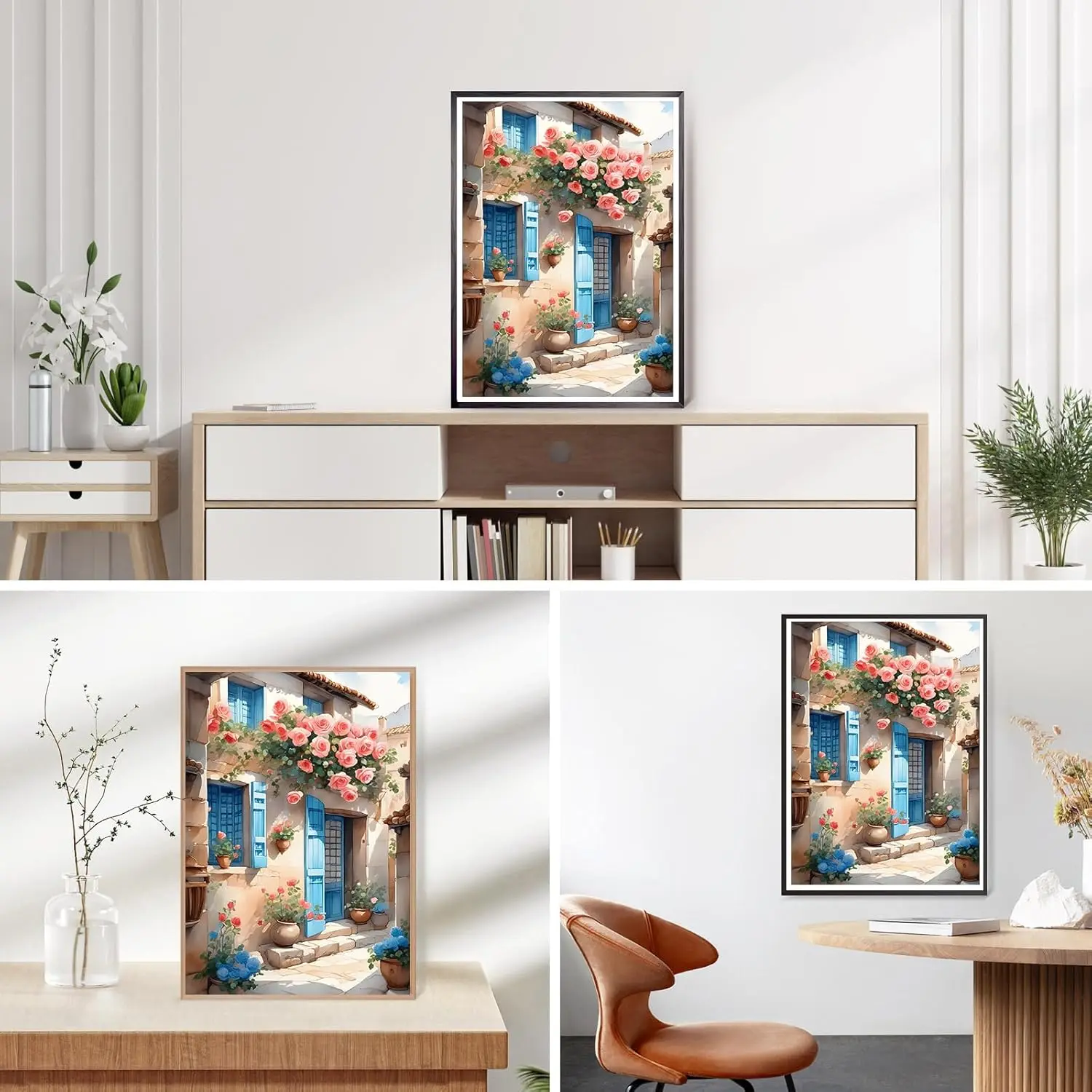 Beautiful DIY 5D Full Drill Diamond Painting Kits for Adults, Flowers Round Full Drill Diamond Painting Art