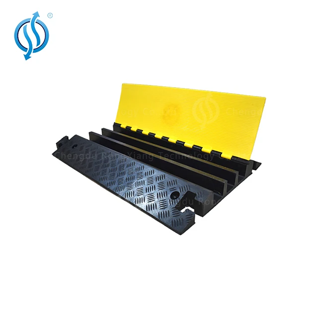 Rubber guard dog Cable protector 2 channel, Cable protector speed bumper bumps, cable protector ramps for using Various places