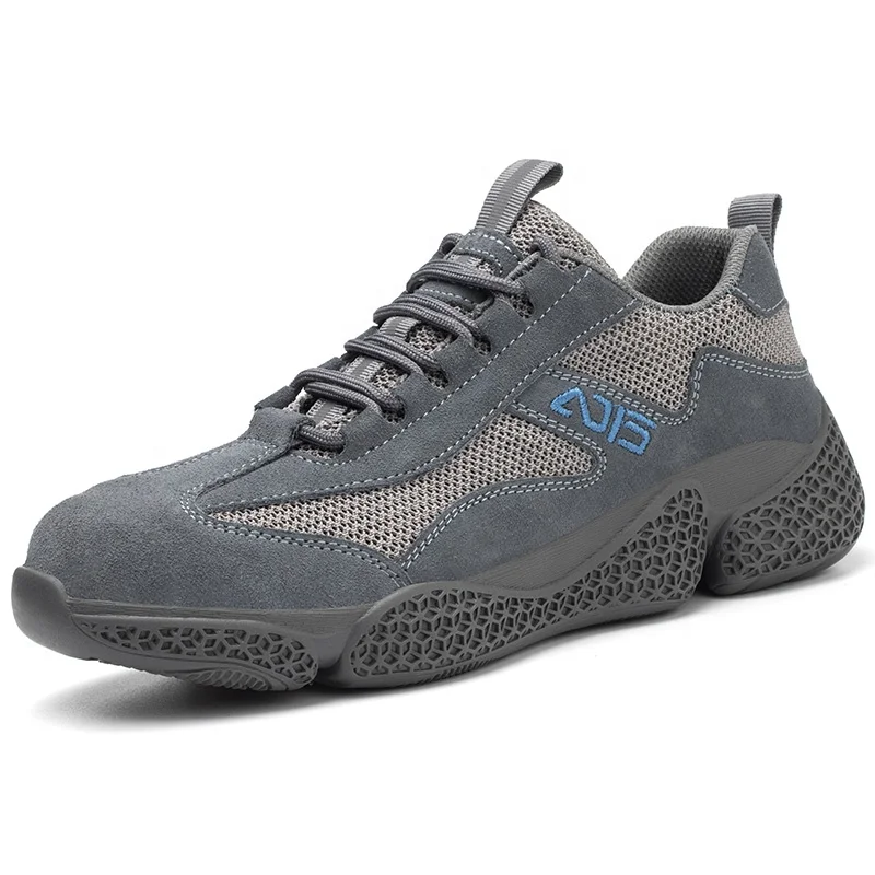 Brown Black Suede Protective Shoes with Breathable Mesh Puncture-Proof Safety Toe composite toe safety shoes for men lightweight