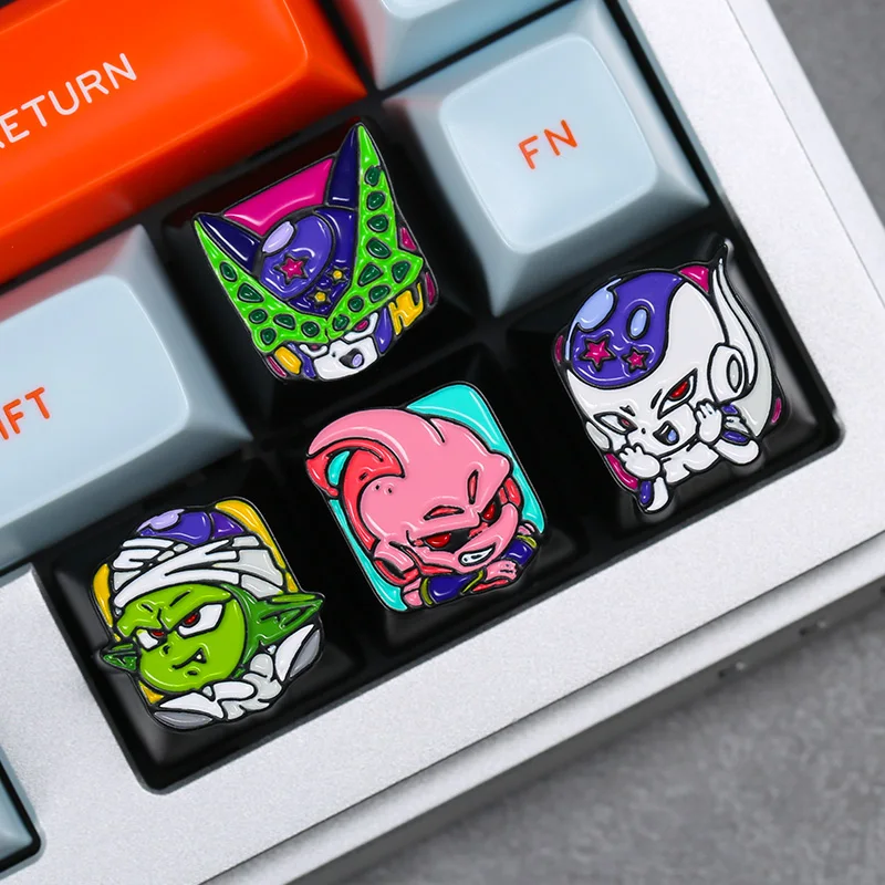 Personality Anime Dragon Ball Aluminum Alloy Metal Keycap 1U 2U Mechanical Keyboard Keycap For Cherry MX Switches