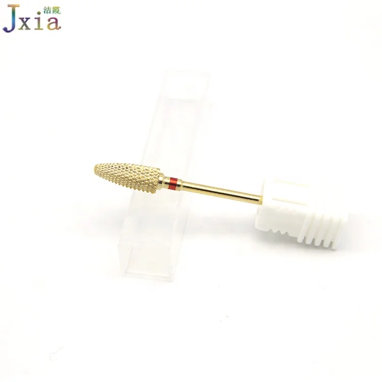 High Quality Gold Carbide Tungsten Fine Grit Manicure Cuticle Removal Nail Drill Bits
