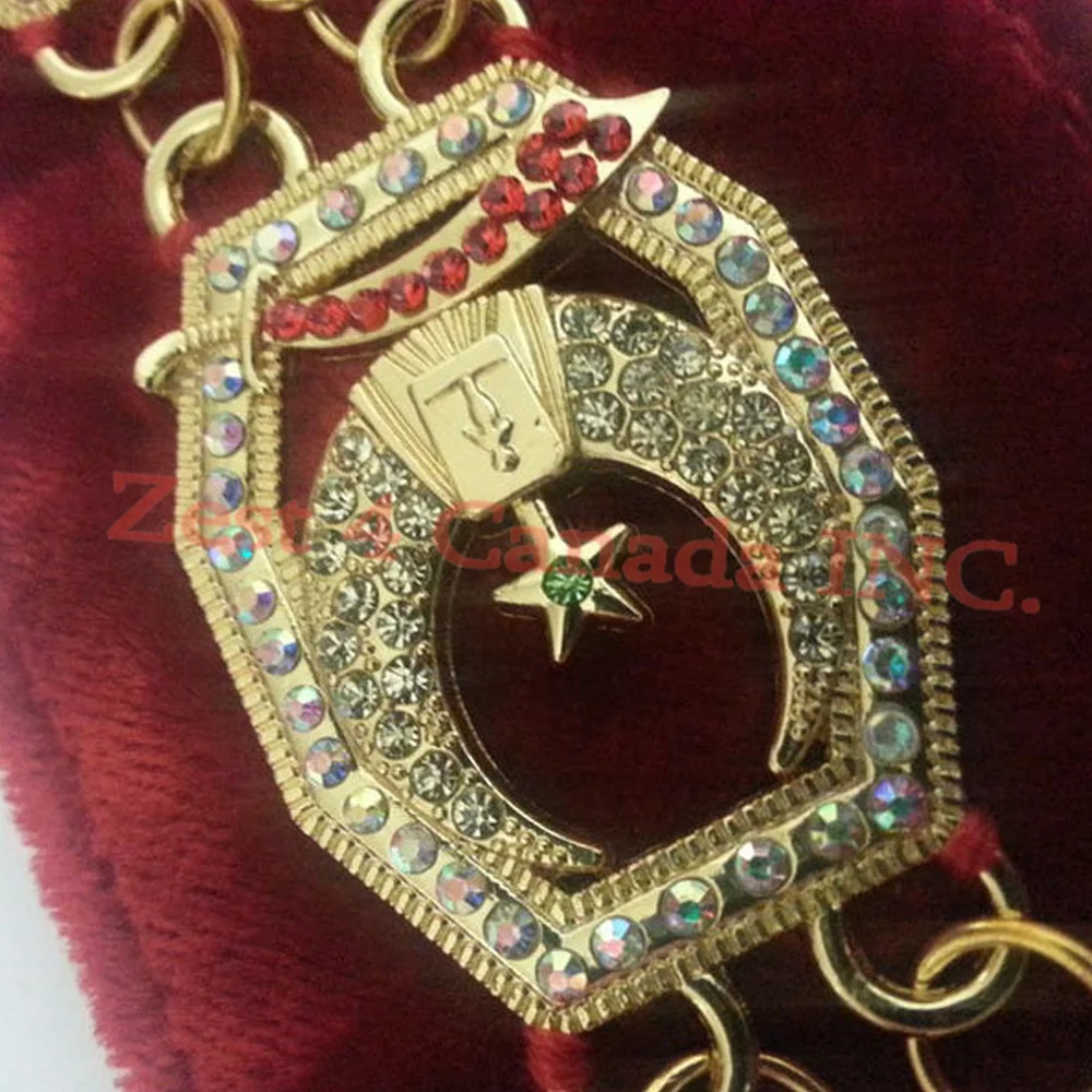 
Masonic Regalia Rhinestone Shriner Chain Collar / Regalia Masonic Shriner Rhinestone Star Chain Collar 