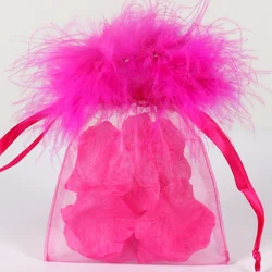 Wholesale Organza Bags  Hot Selling  Jewelry Pouch New Design Feather Organza Bag Colorful Bags Organza
