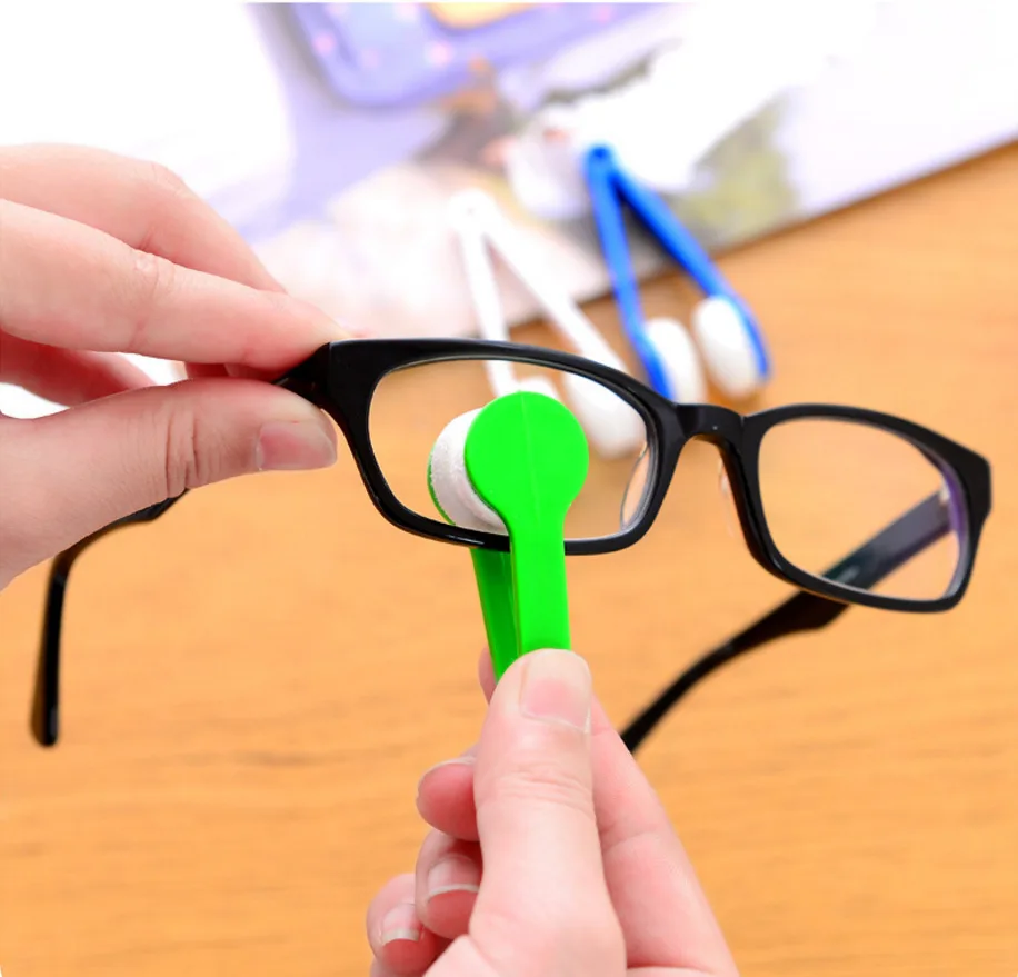 Portable Multifunctional Glasses Cleaning Rub mini microfiber spectacles eye glasses cleaner brush