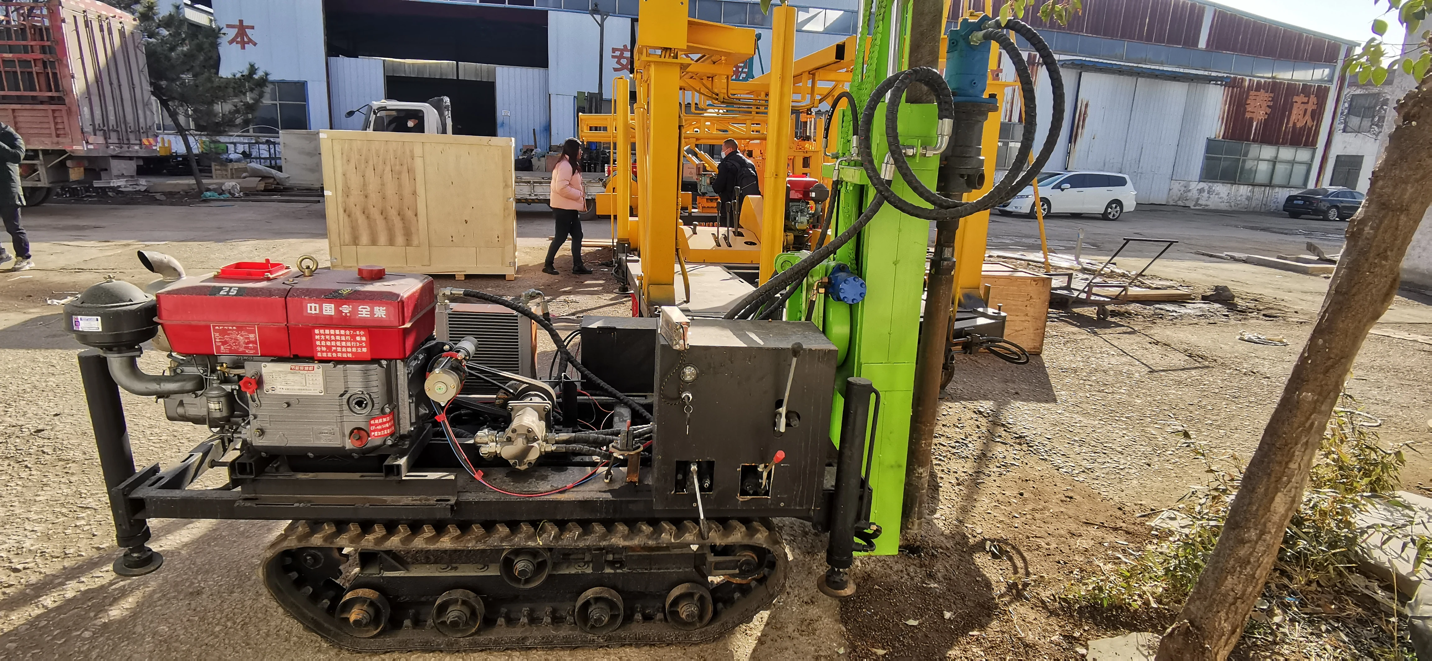 down-the-hole drilling rigs with good quality Air compressor and mud pump Rotary drilling rig 35hp