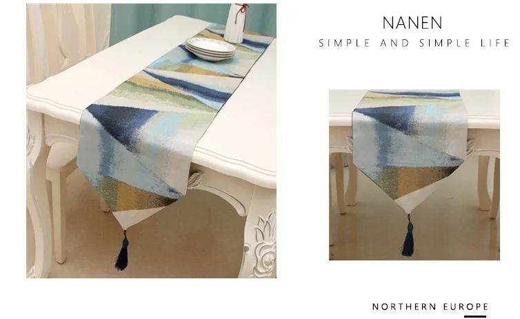 Free hang tags Your Size Cut and Your Design or Logo Customized Digital printing Table runner High End with Tassel