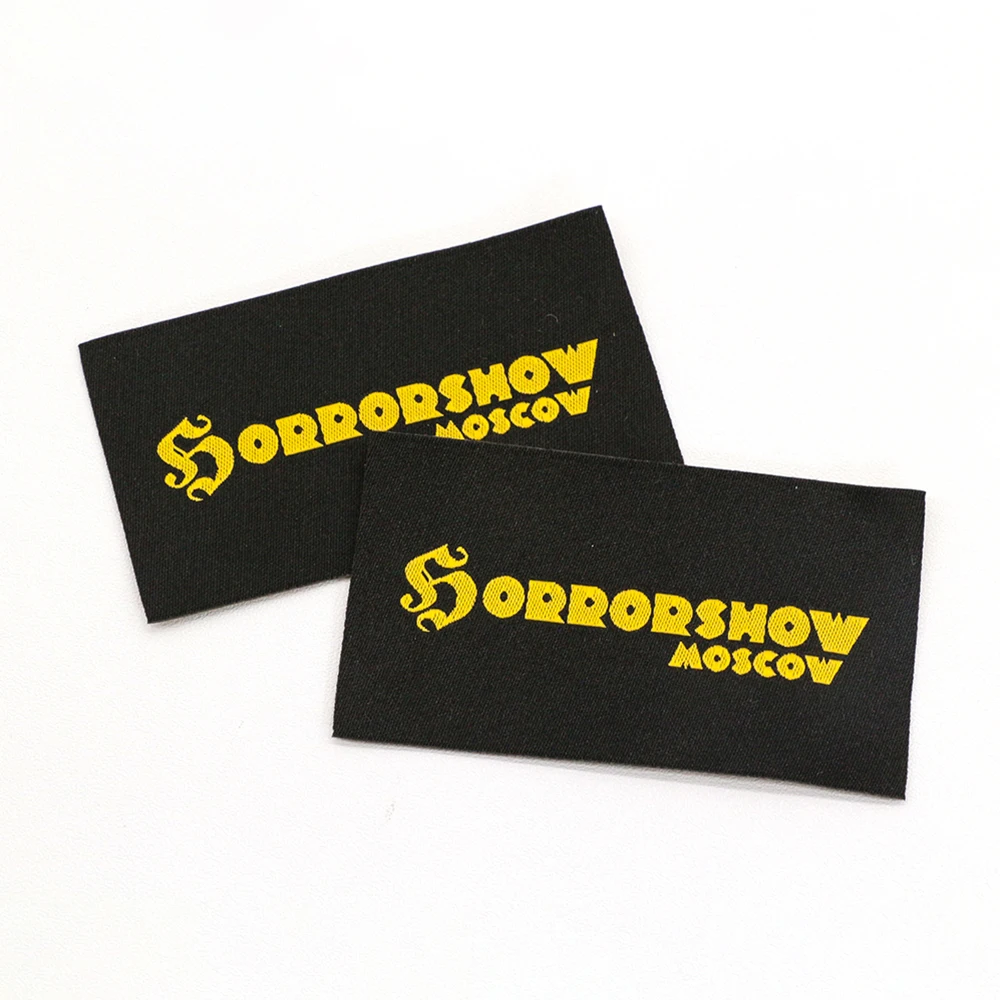 Colored custom printed logo white cotton 100% cotton label