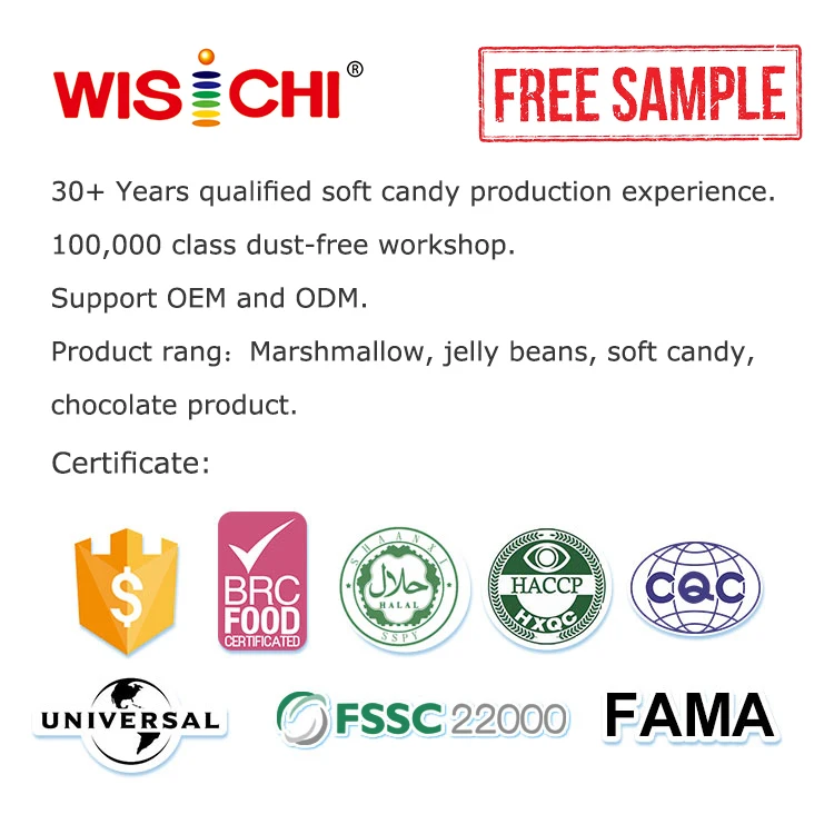 Бесплатный образец WISICHI здоровые конфеты прямая продажа OEM Халяль высокая температура устойчивость к воздействию конфет