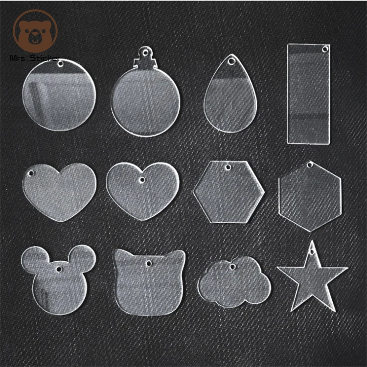 Creative DIY Blanks Acrylic Keychain Plastic Transparent Keychains Custom Acrylic Keyring for Kpop Idol Photo,Children Gifts