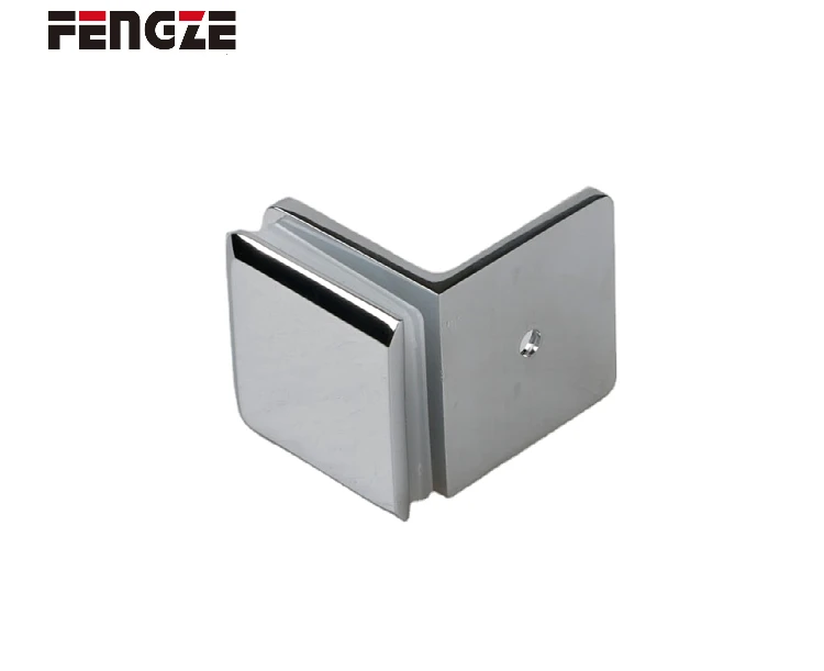 Factory Wholesale Bathroom Shower Room Fitting Glass Holder 90 Degree Square Edge Glass Clamp Stainless Steel Clamps
