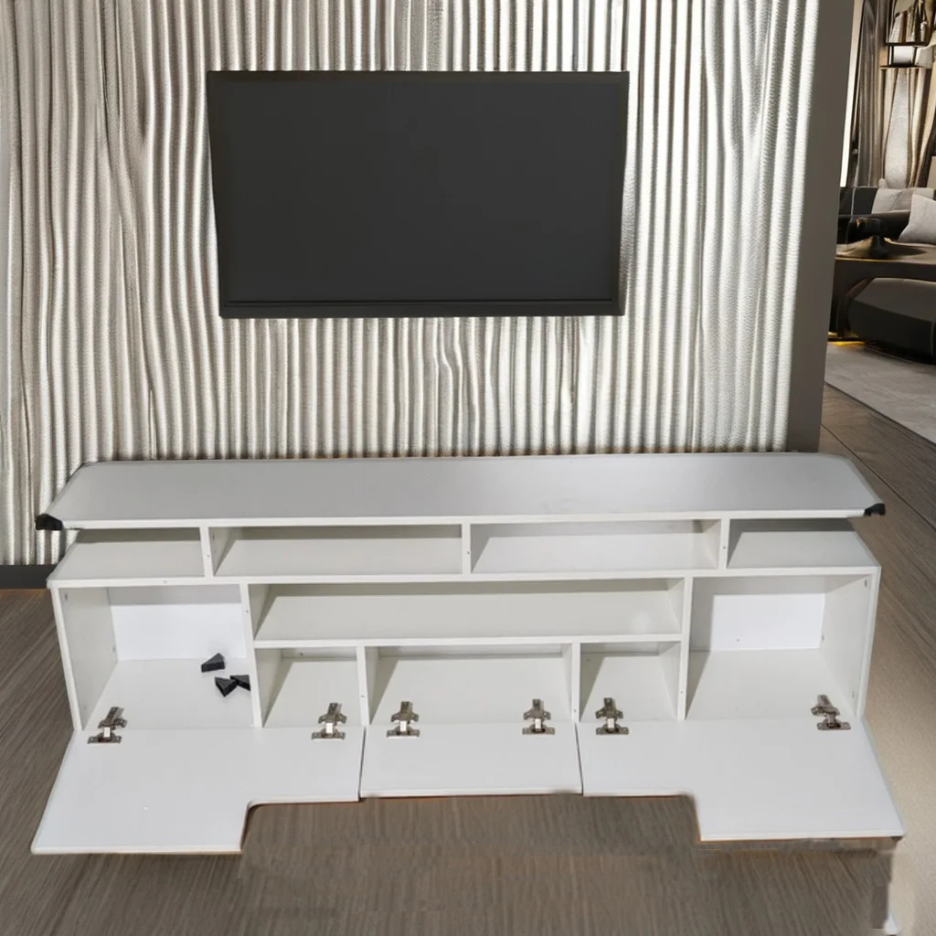 LED Tape Light With Remote-control Unit  TV Stand for TVs  Panel Wood Television Cabinet Living Room & Bedroom Home Furniture