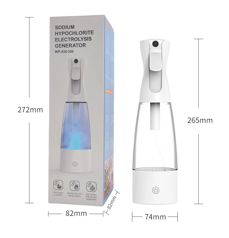 2024 China New Portable Homeuse Product 350ml Factory Lowest Price  Sterilization Machine Sodium Hypochlorite Generator