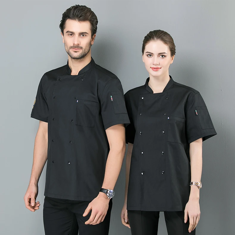 Customized Logo 5XL Plus Size For Cook Workwear Uniform Food Service Restaurant Saloon Pastry Chef Coat Jacket Chef Uniform