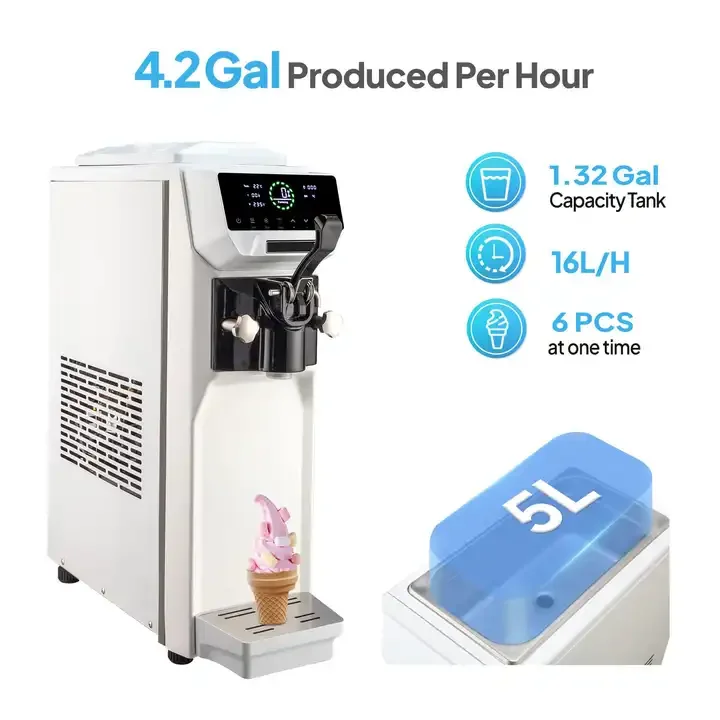 Coffee Shop Ice Cream Machine Commercial single flavour  soft serve machine 220v Small table top soft ice cream Maker