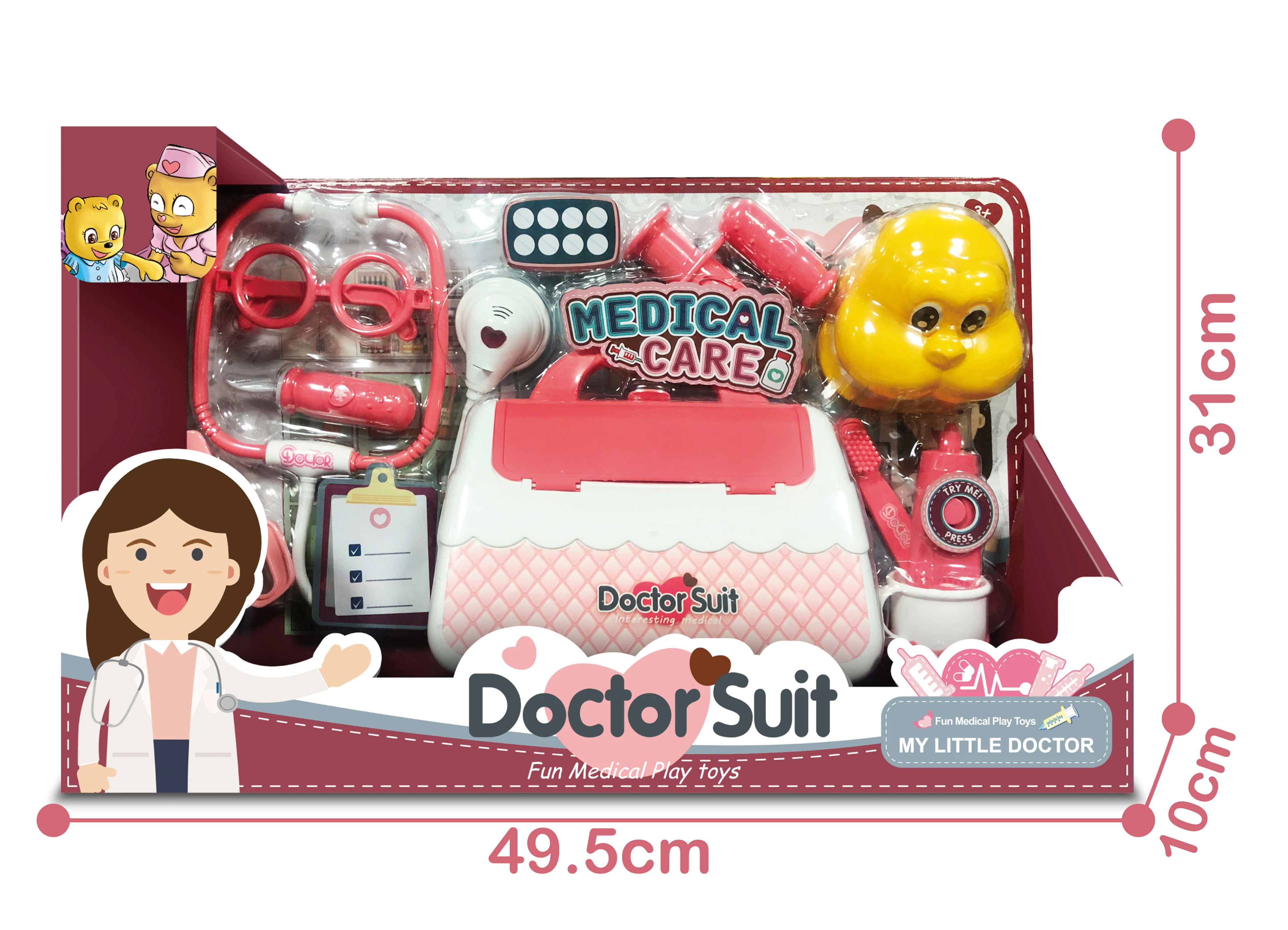 11pcs role playing doctor play set sound and light plastic doctor kit for kids