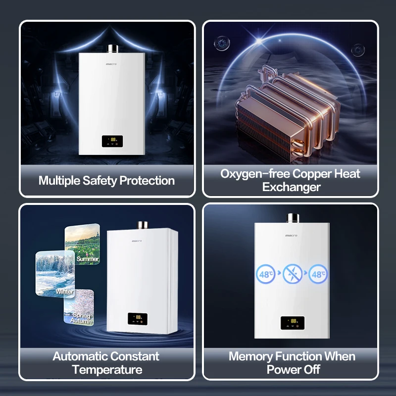 Reasonable Price Wholesale Gas Water Heater 10~16L Forced Type Gas Water Heater with High Quality