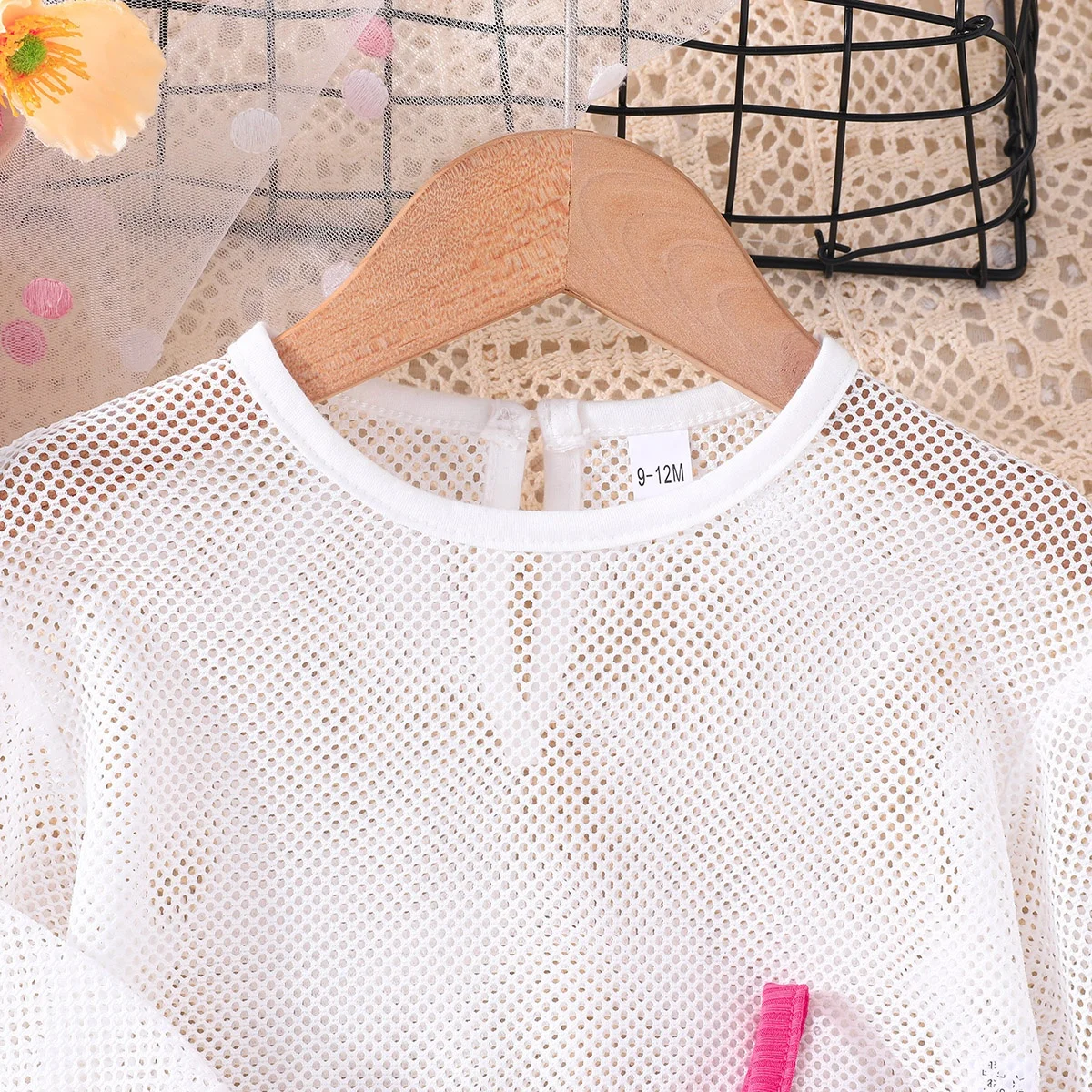 Wholesale High Quality Toddler Girl Clothes Long sleeved mesh top + Hangtag dress Fashion 2 pieces Outfits Sets