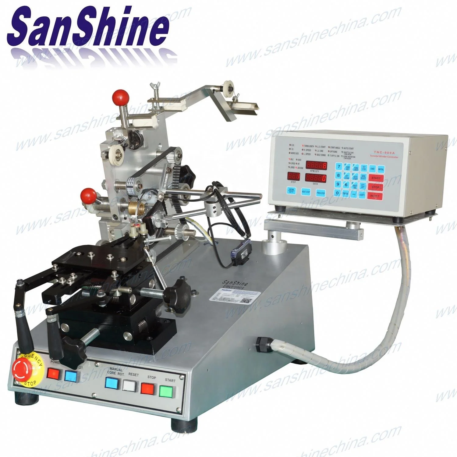 Heavy wire small toroid choke winding machine