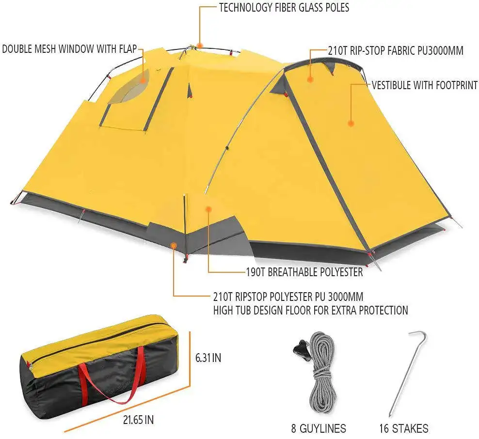 5-6 Person Camping Tent High Quality Automatic Outdoor Tent Waterproof Trailer Tent
