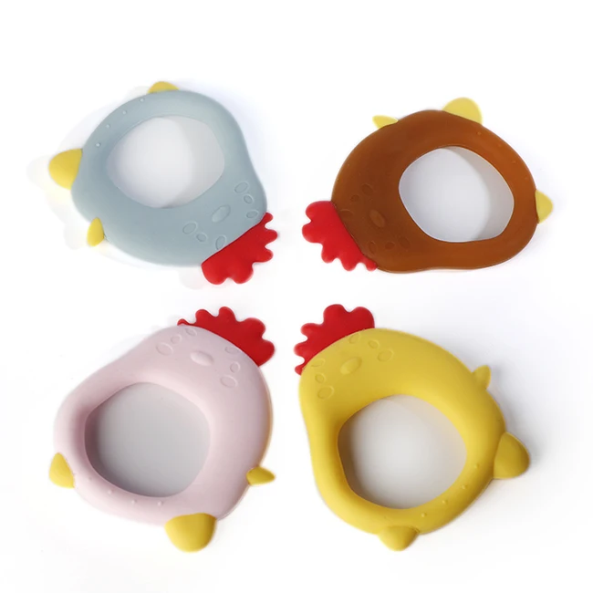 2021 food grade animal silicone christmas gift set toys organic teether bpa free rubber silicone baby teethers