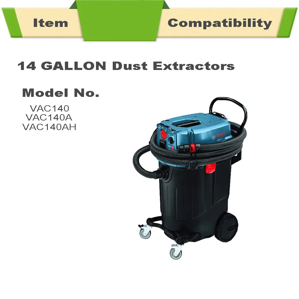 Replacement For Bosch Bags Vb140f Fleece Filter Bags Compatible With Bosch 14 Gallon Dust Extractors Vac140 6 Pack