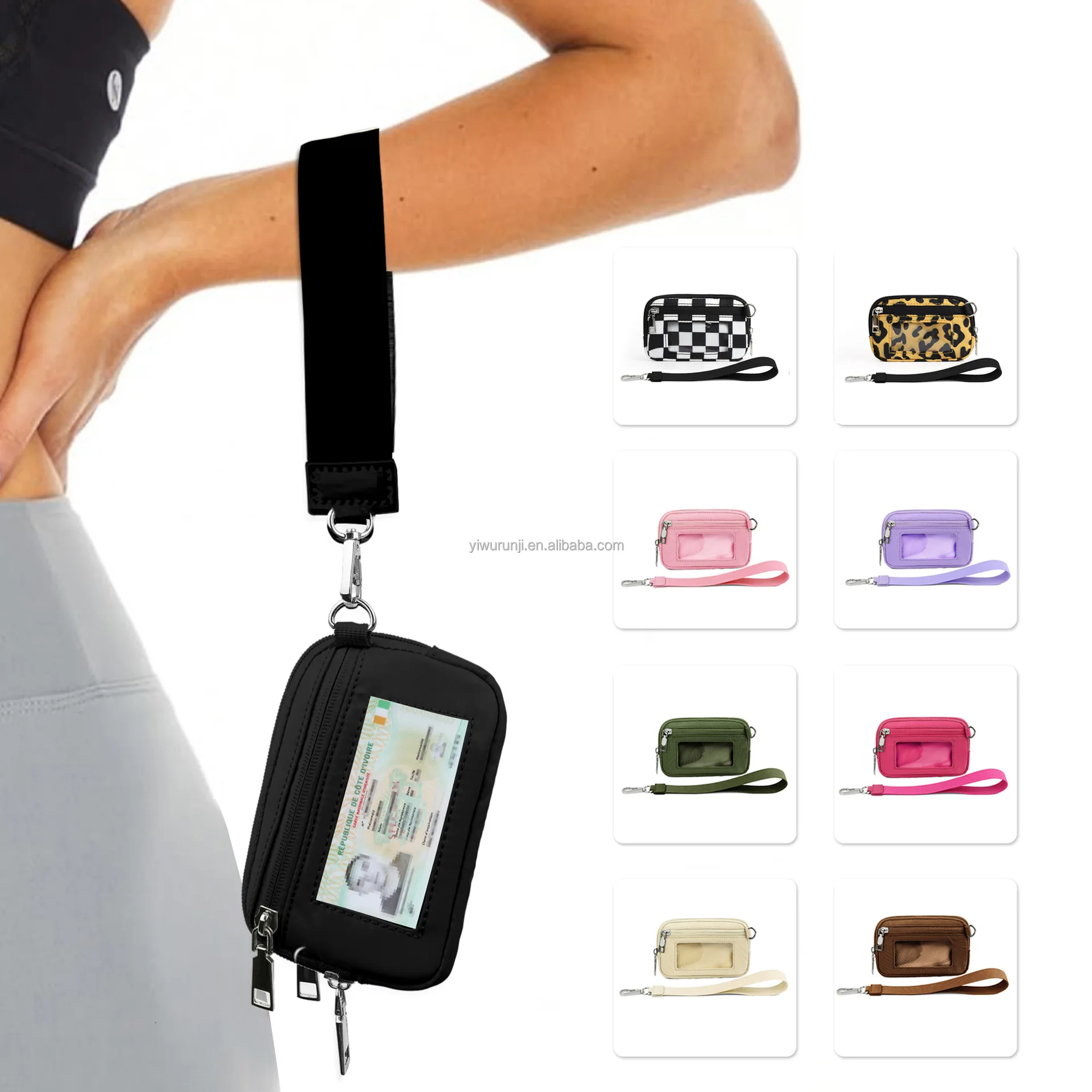 2024 New Custom Women Dual Pouch Wristlet Portable Coin Purse Mini Women Coin Pocket