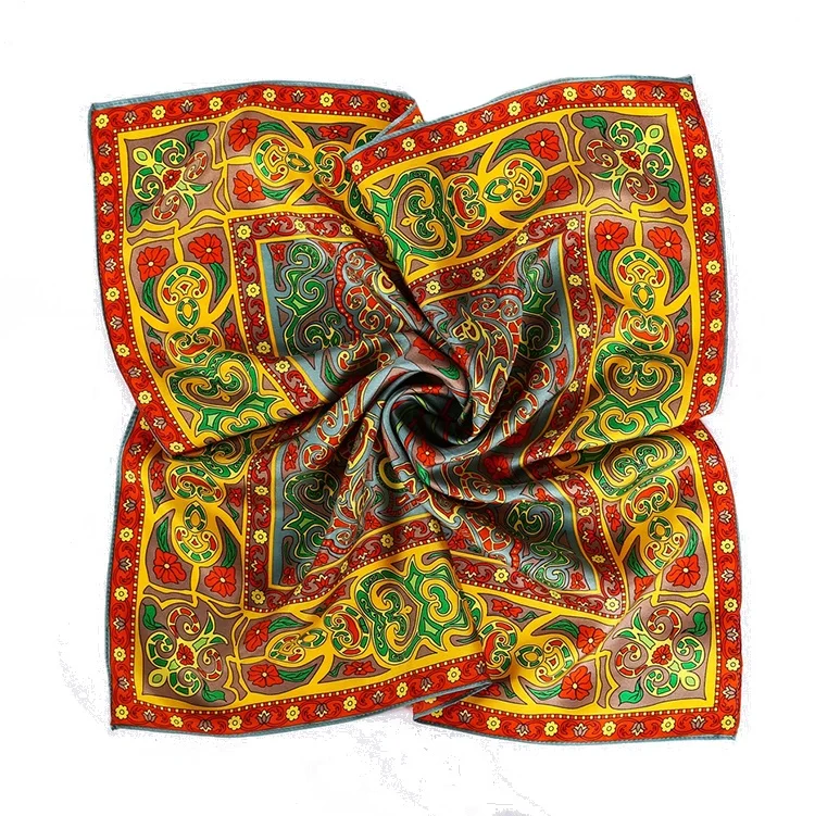 High Quality Kerchief Silk Scarf Ladies Neckerchief 100% Silk Twill Printed Square 14mm Silk Scarves