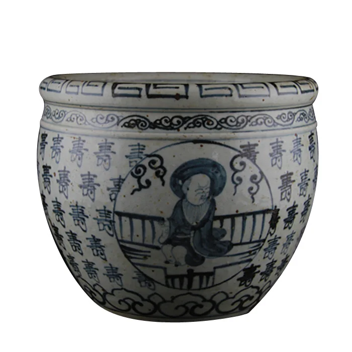 jingdezhen ceramics vases Ancient Blue and White Characters Antique Ceramic Pots for Indoor Plants china home decor luxury