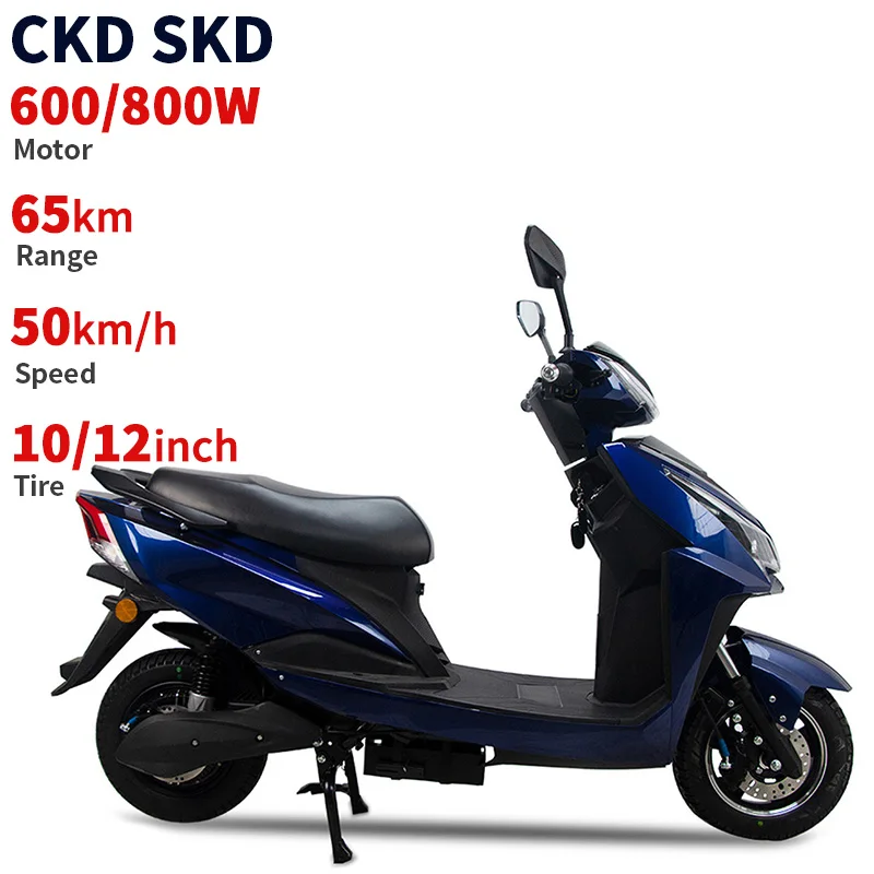 Электрический мотоцикл CKD SKD 10/12 дюймов доступный 600 Вт/800 Вт мотор 50 км/ч Максимальная скорость мопед для продажи