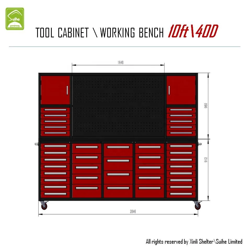 High quality industrial 72 inch 28 drawers waterproof tool box cabinet