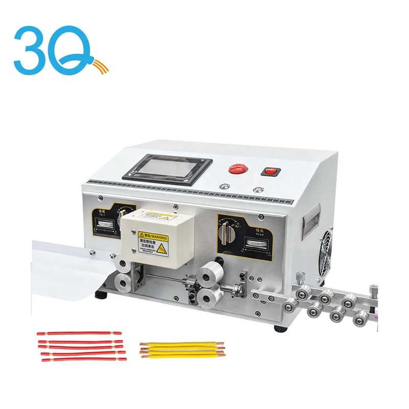 3Q factory price sheathed inner and outer skin  flat  pvc jacket wire cutting stripping and  twisting machine