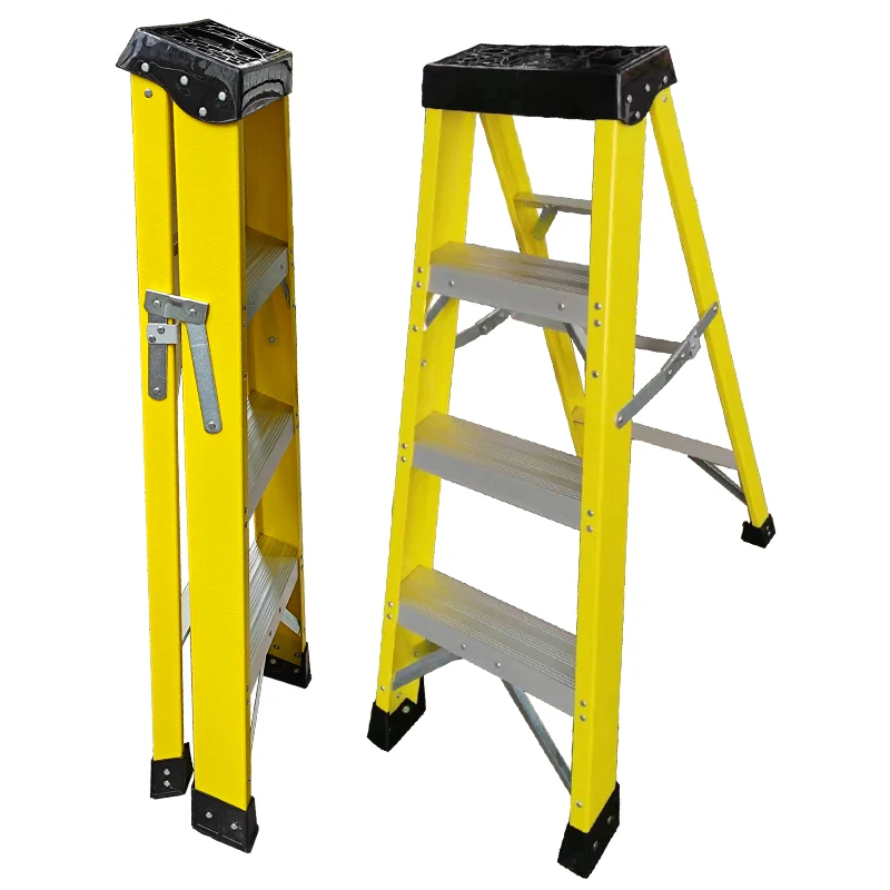 WEIKEN FRP 3 Steps Stairs Indoor Modern Ladder with Tool Tray  A Frame Floding Insulated Fiberglass A Type Step Ladder