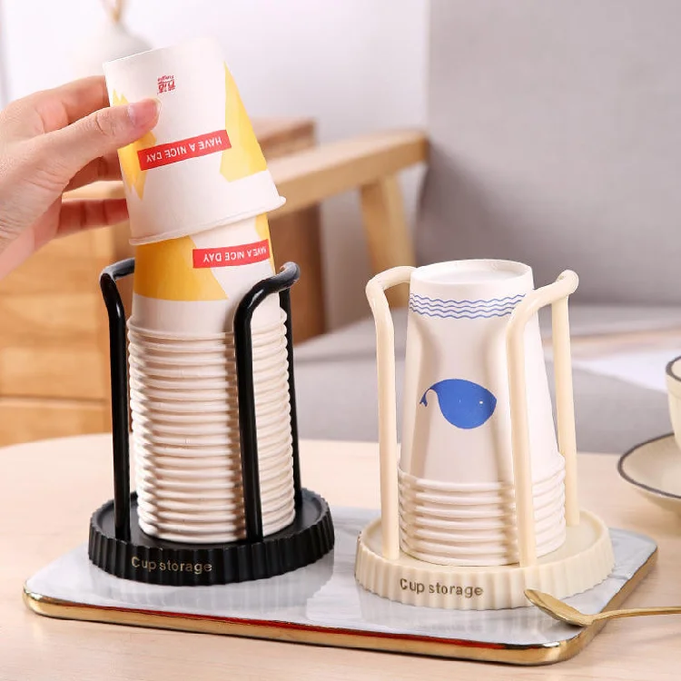 Customized Multifunctional Plastic cup dispenser for Kitchen Disposable Household Storage Rack for Milk Tea Cups and Papers