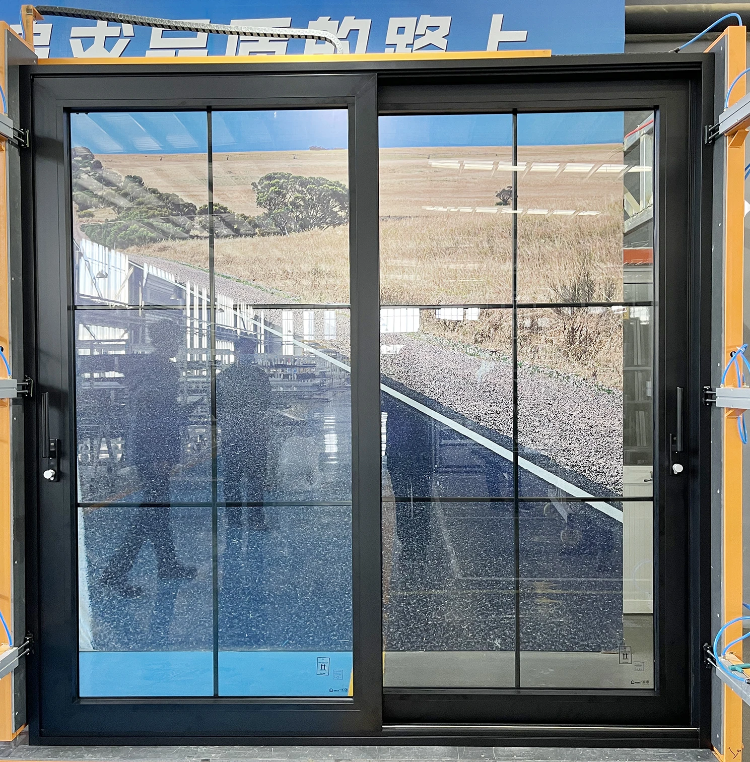 Minglei Black aluminum frame double glazed sliding door thermal break aluminum lift and sliding door