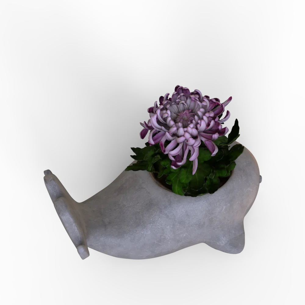 Factory Custom wholesale outdoor flower pots resin animal flower pot ployresin whale flower pots on sale