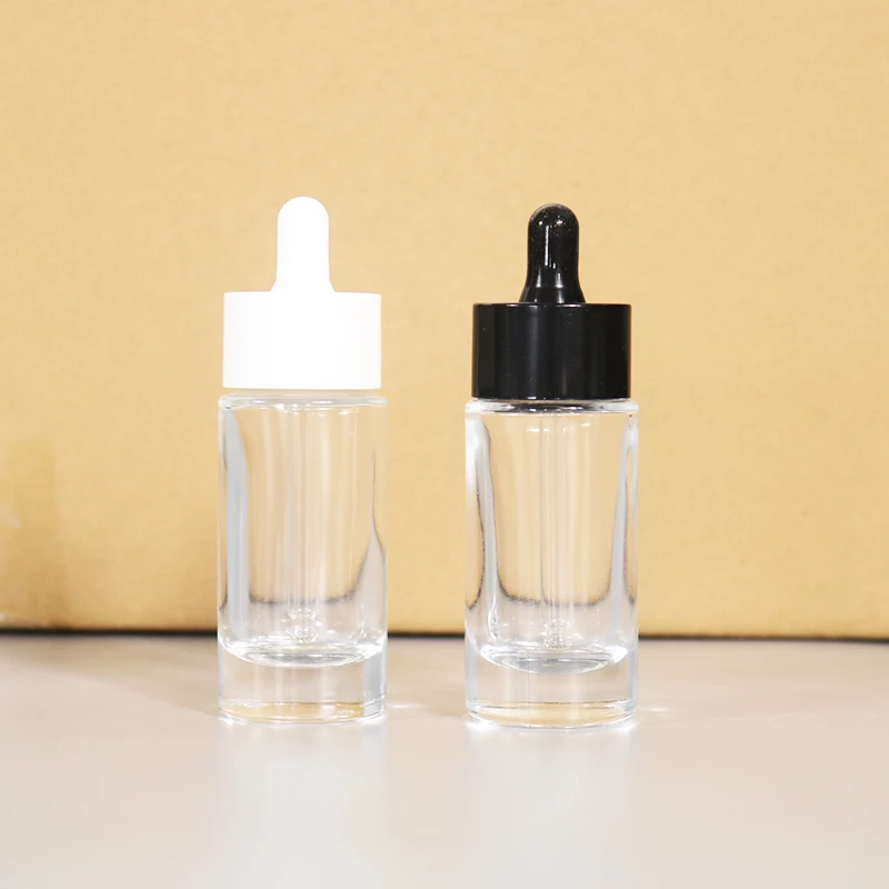 Custom Amber Frosted 30ml 50ml 60ml Glass Cosmetic Face Serum Bottles Empty Luxury Hair Essential Oil Dropper bottle