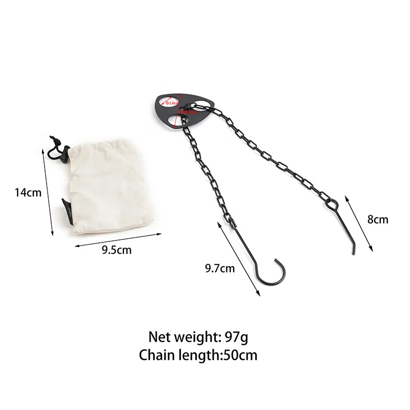 Stainless Steel Portable Camping Accessories Campfire Tripod Rings Outdoor BBQ Ring Hook Camping Hanging Pots Stoves