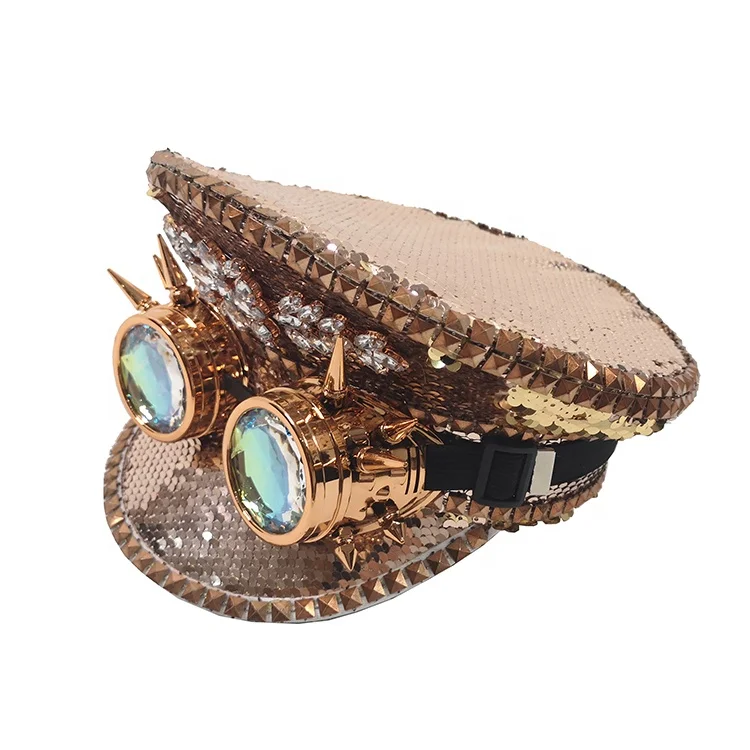 
festival rhinestone wholesale party hats advanced sequin birthday hat burning man hat 