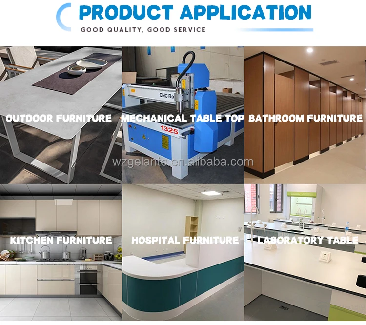 custom 1.59g/cm³compact restaurant square hpl laminate wood furniture 8mm hpl laminate sheet