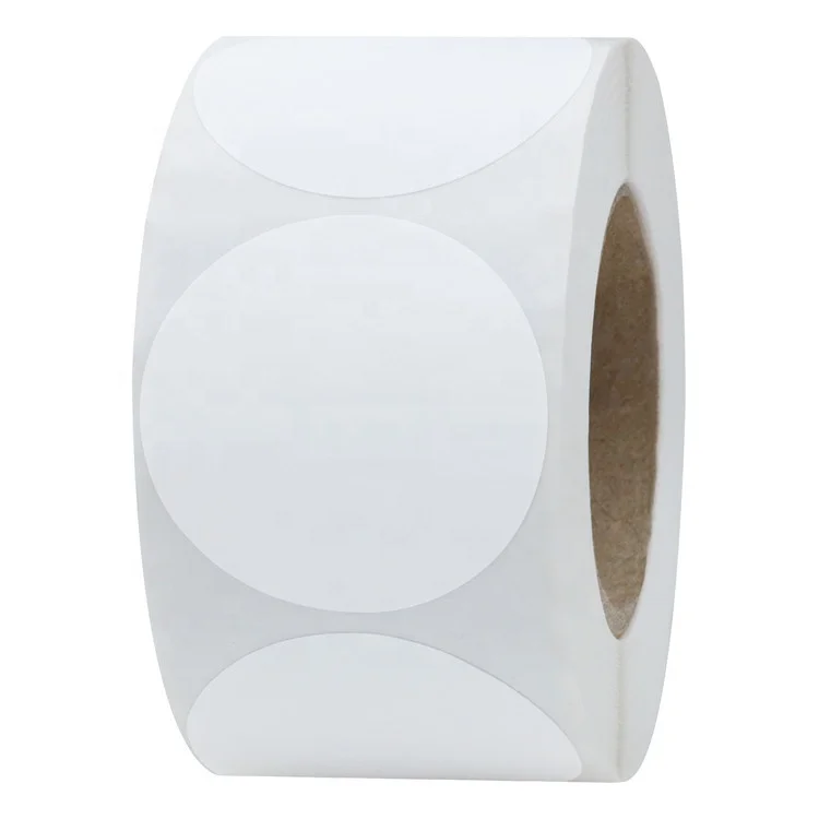 Hybsk White Color Coding Dot Labels Round Semi Gloss Paper Stickers Adhesive Label (1.5 Inch)