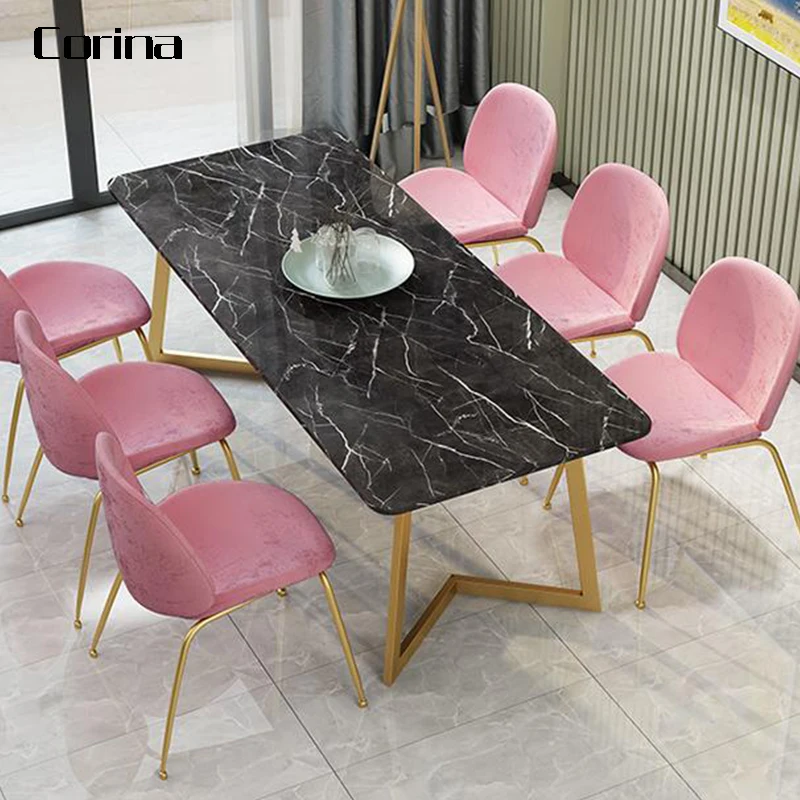 
European style furniture luxury white marble dinning table for restaurant 