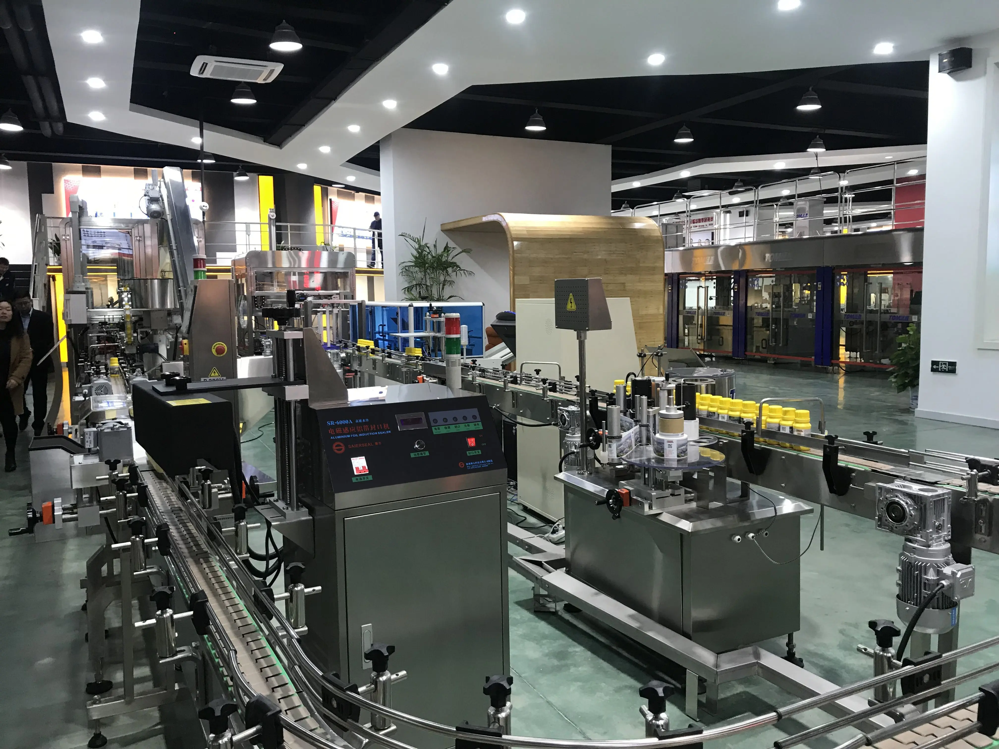 SR-6000A automatic continuous induction sealing machine induction heat sealer for small and large plastic bottle