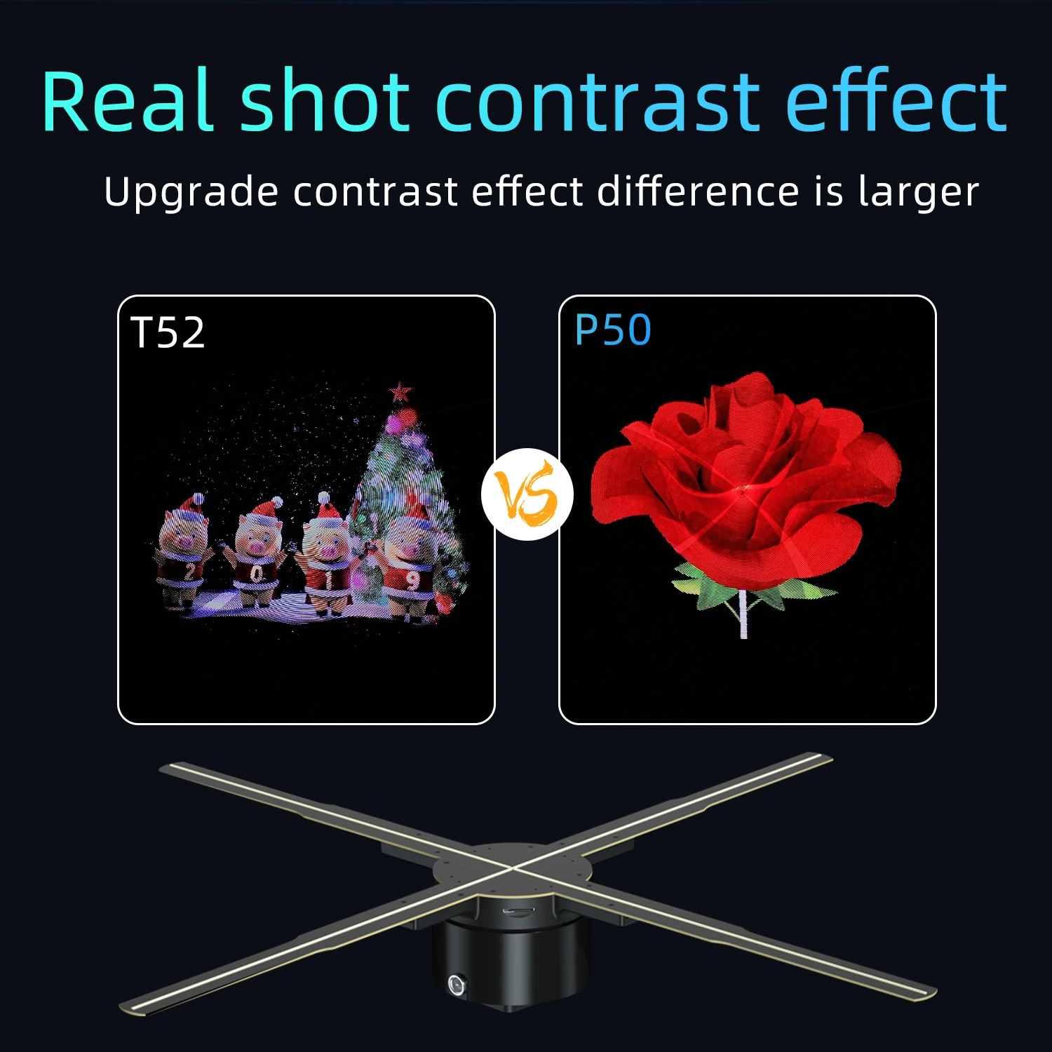 50cm immersive holographic projection projector, family gathering, night screen display, fan screen